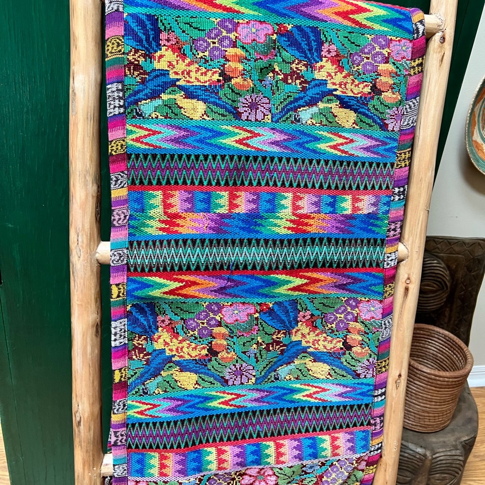 Chiapas vintage textile converted into a table runner Mexican